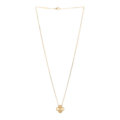 Van Cleef & Arpels 18K Yellow Gold Guilloche Vintage Alhambra Pendant Necklace 3 of 5
