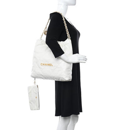 Chanel Shiny Calfskin Quilted Chanel 22 White 2 of 12