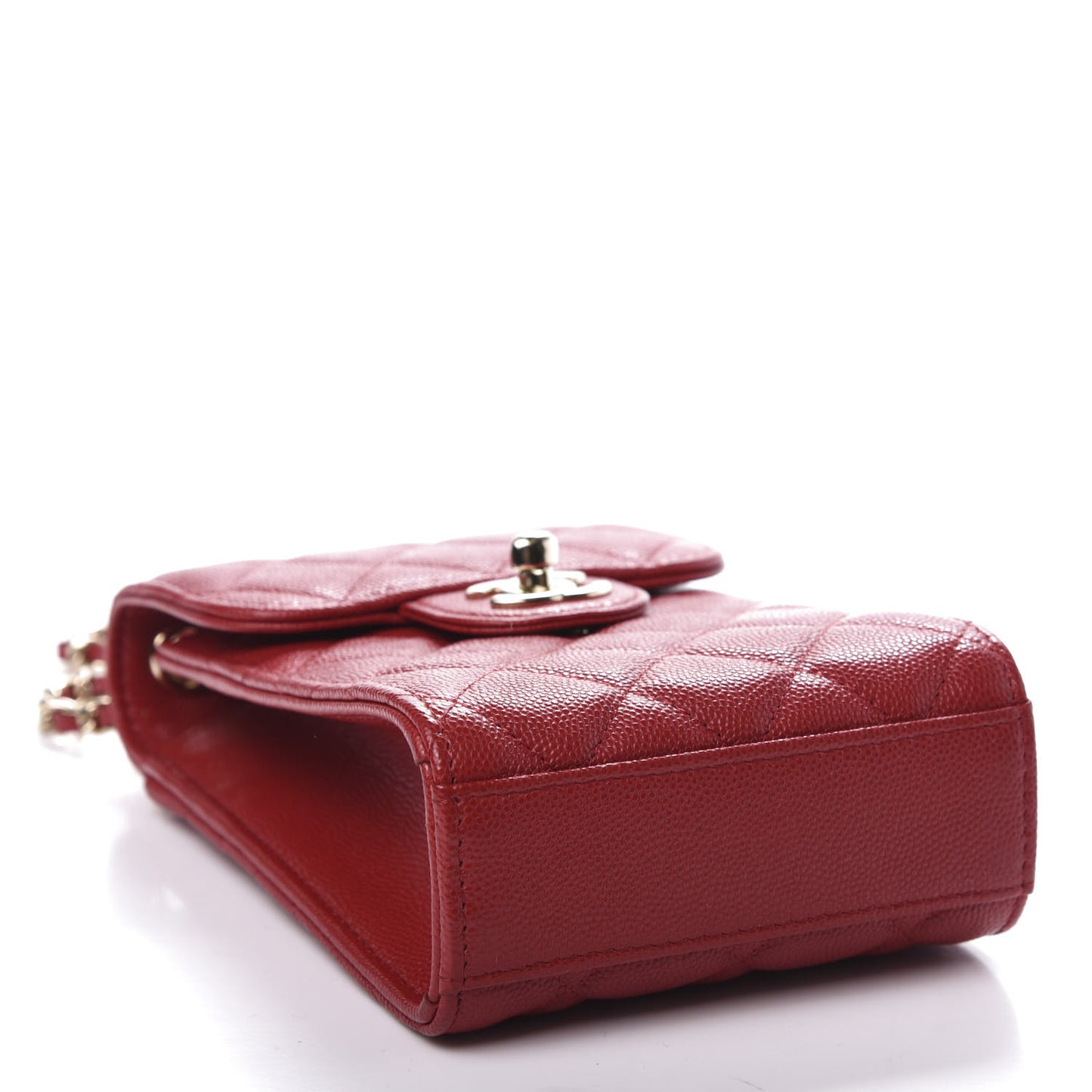 Caviar Quilted Classic Phone Holder Red