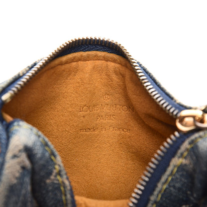 Louis Vuitton Monogram Denim Pochette Speedy PM Key Holder Blue 6 of 8