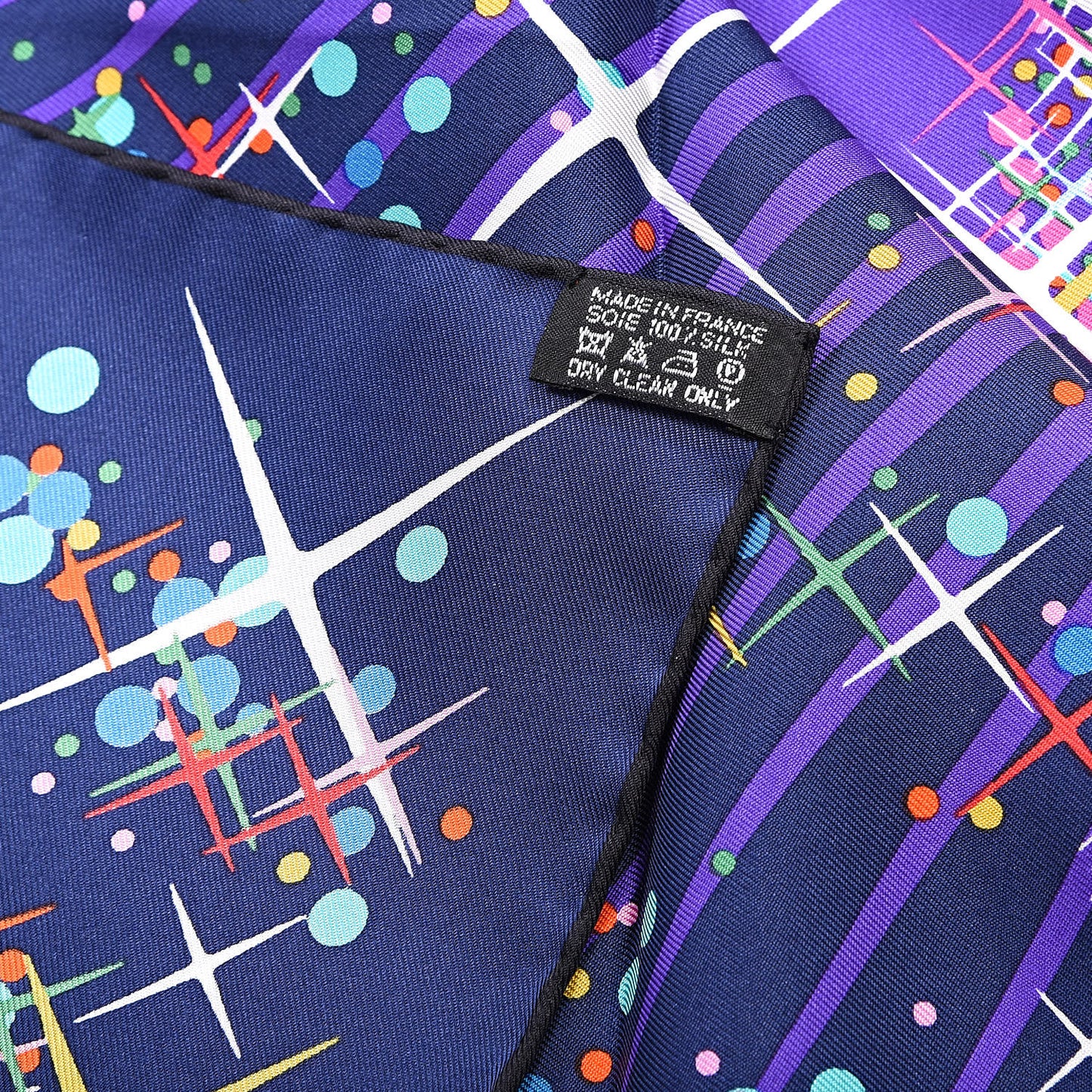Silk Magic Kelly Scarf 90 Marine Violet Turquoise