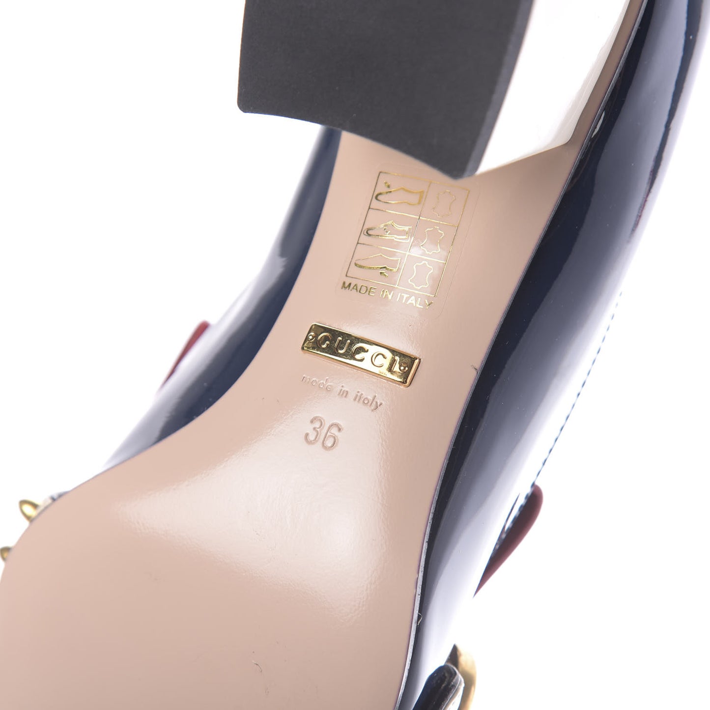 Vernice Studded GG Marmont Fringe 50mm Loafer Pumps 36 Blue Agata Hibiscus Red Mystic White