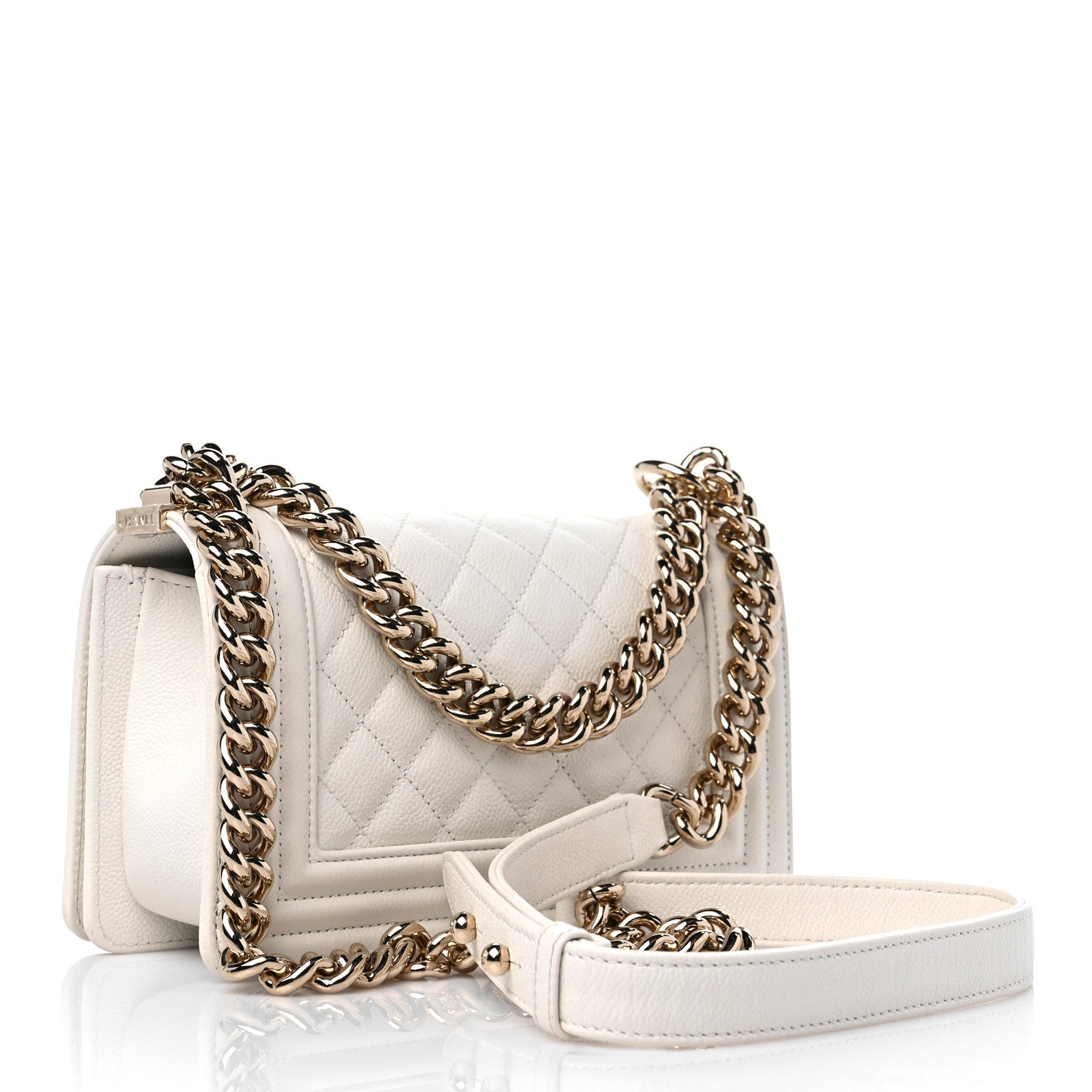 Chanel Caviar Quilted Small Boy Flap White 3 of 11