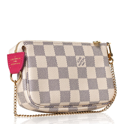 Louis Vuitton Damier Azur 2021 Christmas Animation Hollywood Mini Pochette Accessories Fuchsia 3 of 12