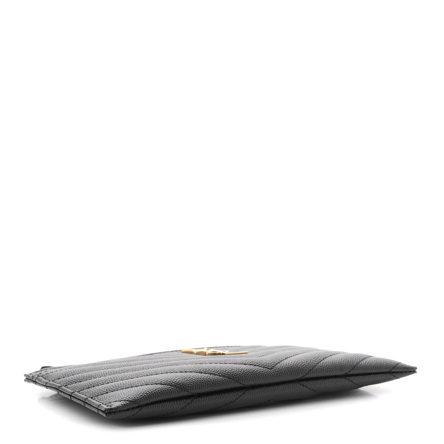 Grain De Poudre Chevron Monogram Bill Pouch Black Black