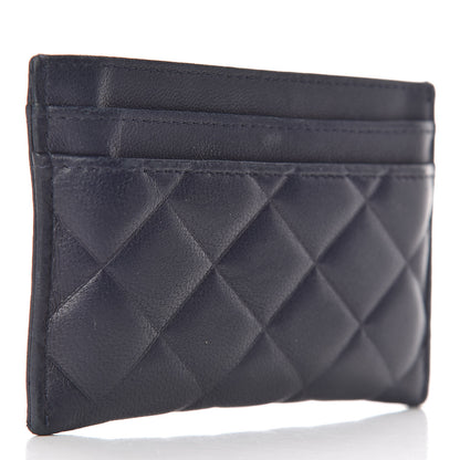 Chanel Lambskin Quilted Diamond CC Card Holder Navy 3 of 9