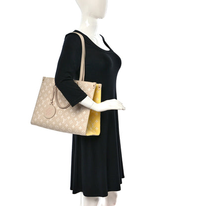 Louis Vuitton Empreinte Monogram Spring In The City Onthego MM Beige Pink Yellow 2 of 8