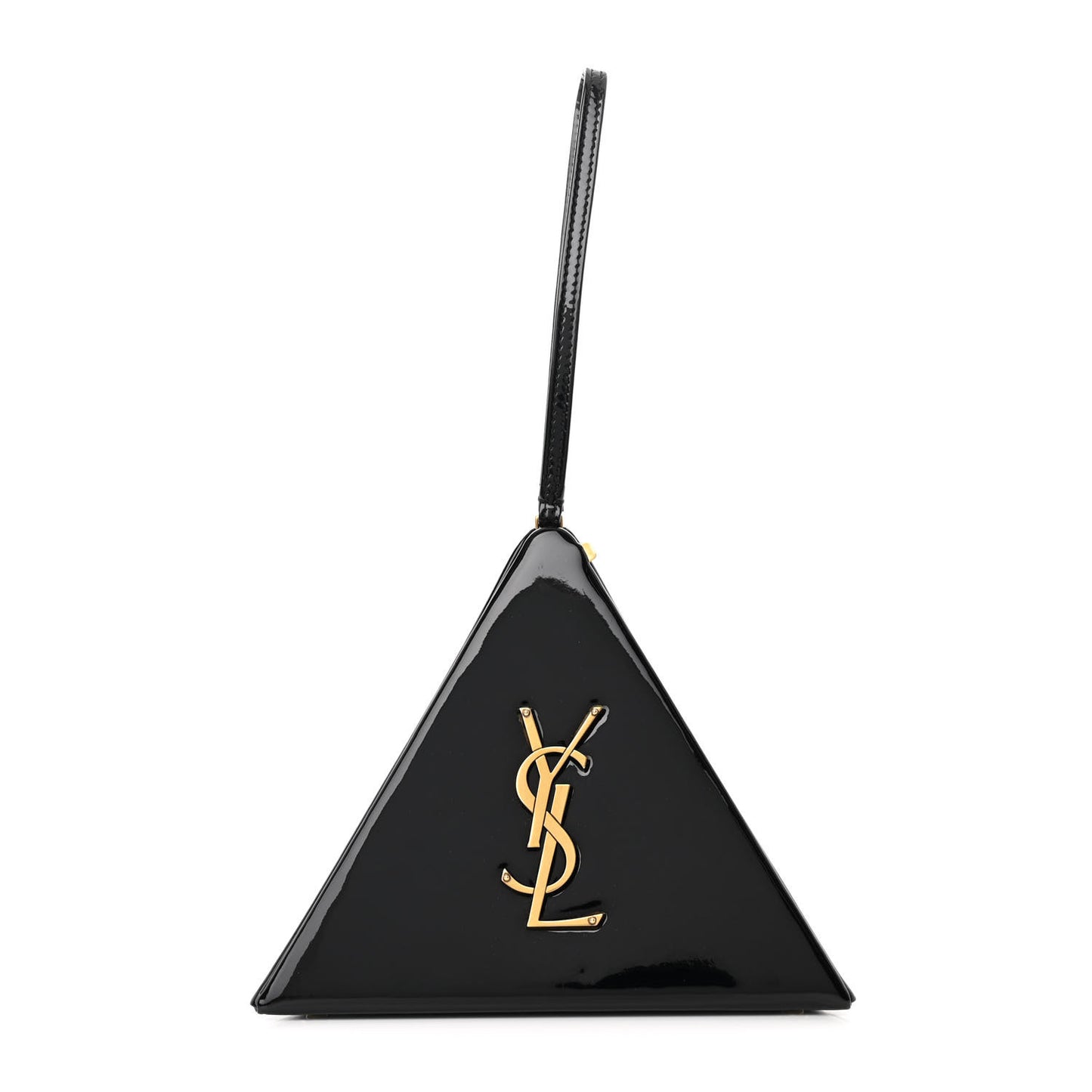 Patent Pyramid Clutch Black