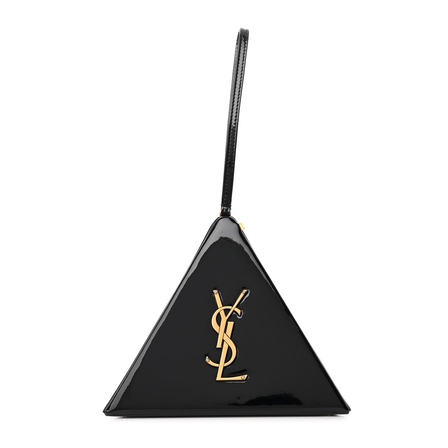 Saint Laurent Patent Pyramid Clutch Black 1 of 9