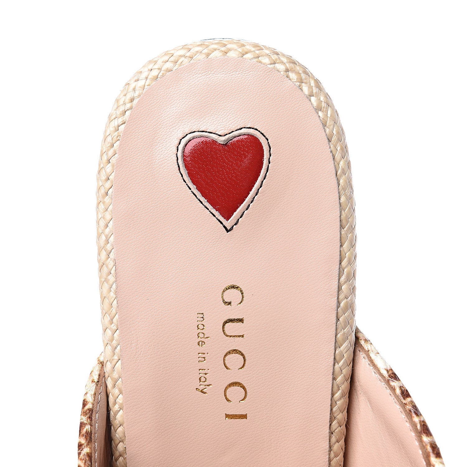 Gucci Straw Elaphe Womens Princetown Slippers 37.5 Natural 8 of 10
