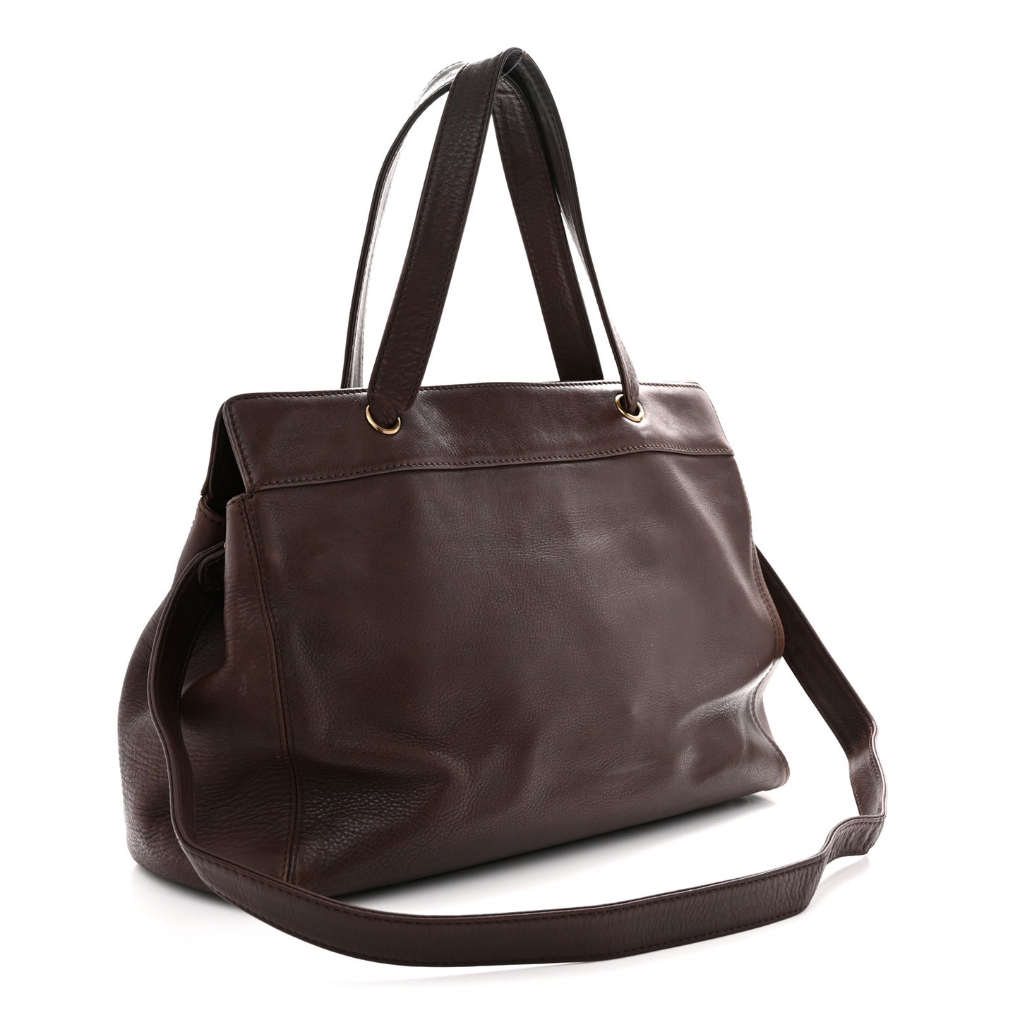 Calfskin Shopper Tote Brown