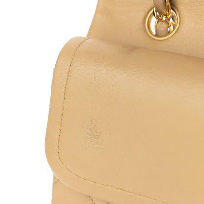 Chanel Lambskin Quilted Medium Double Flap Beige 13 of 14