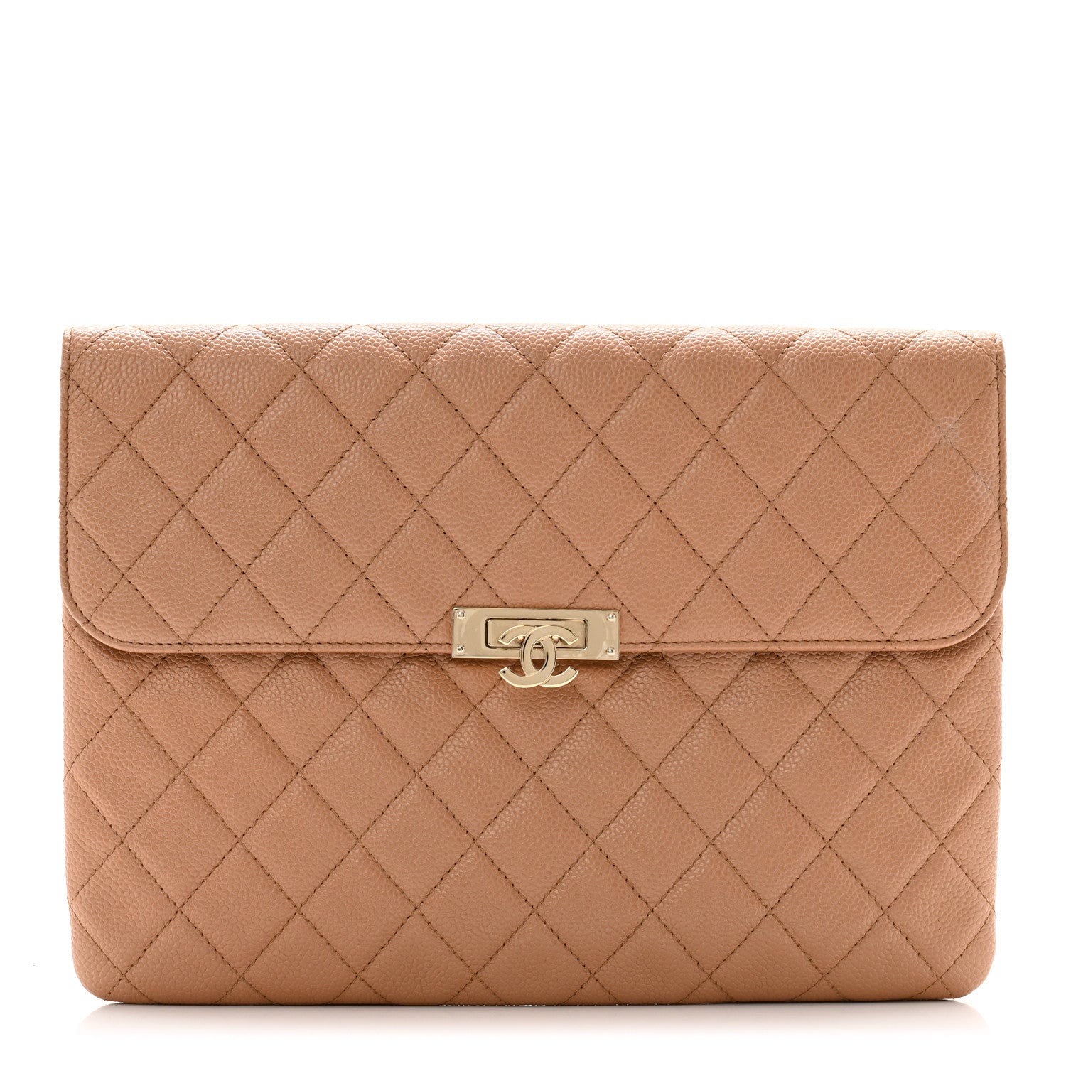 Chanel Caviar Quilted Medium Golden Class Pouch Beige 1 of 10