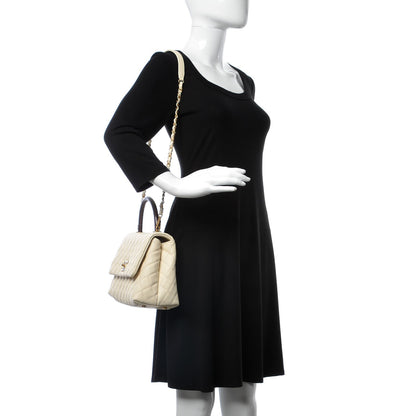 Chanel Caviar Lizard Quilted Small Coco Handle Flap Ivory 2 of 8
