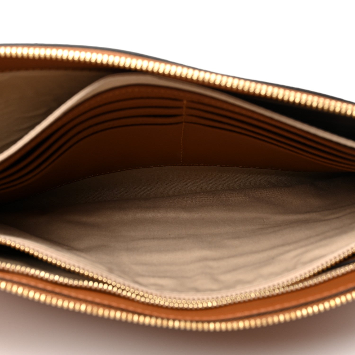 Chloe Calfskin Alphabet Flat Pouch Clutch Tan 5 of 6