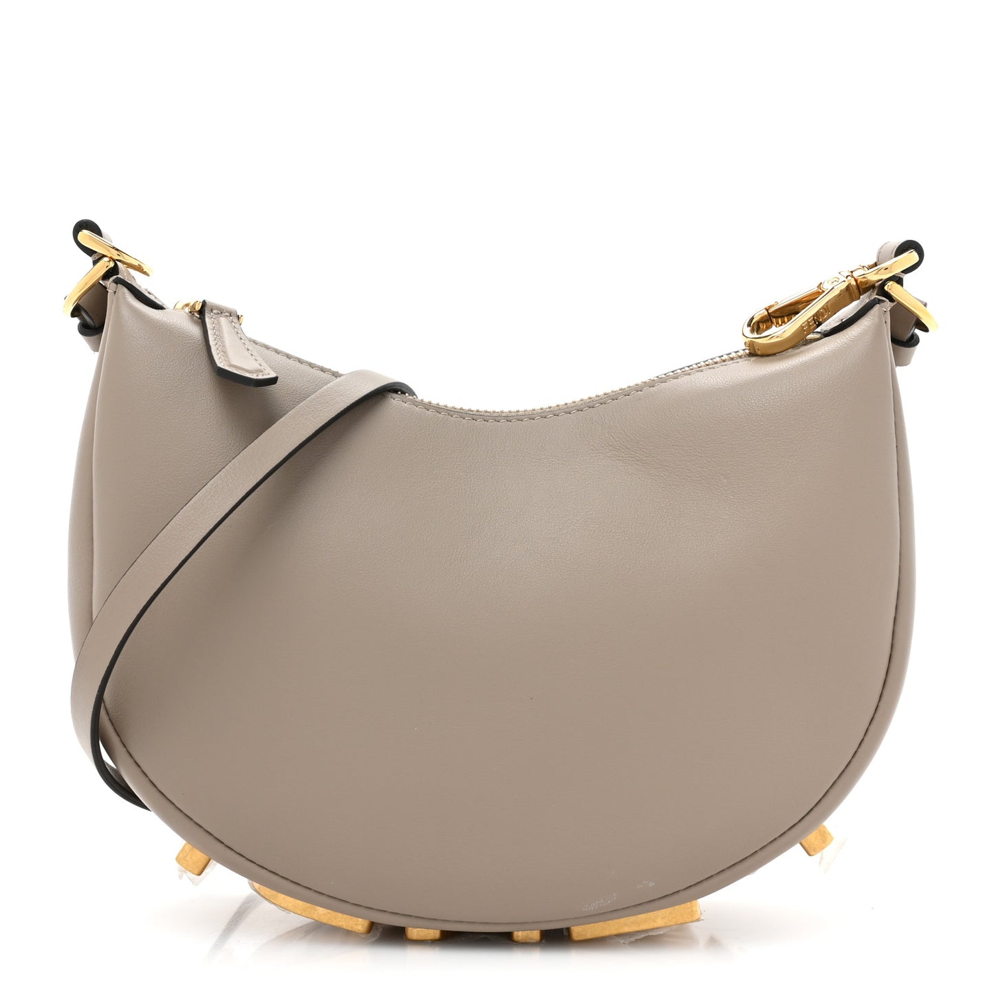 Vitello Grace Matte Mini Fendigraphy Hobo Bag Tortora
