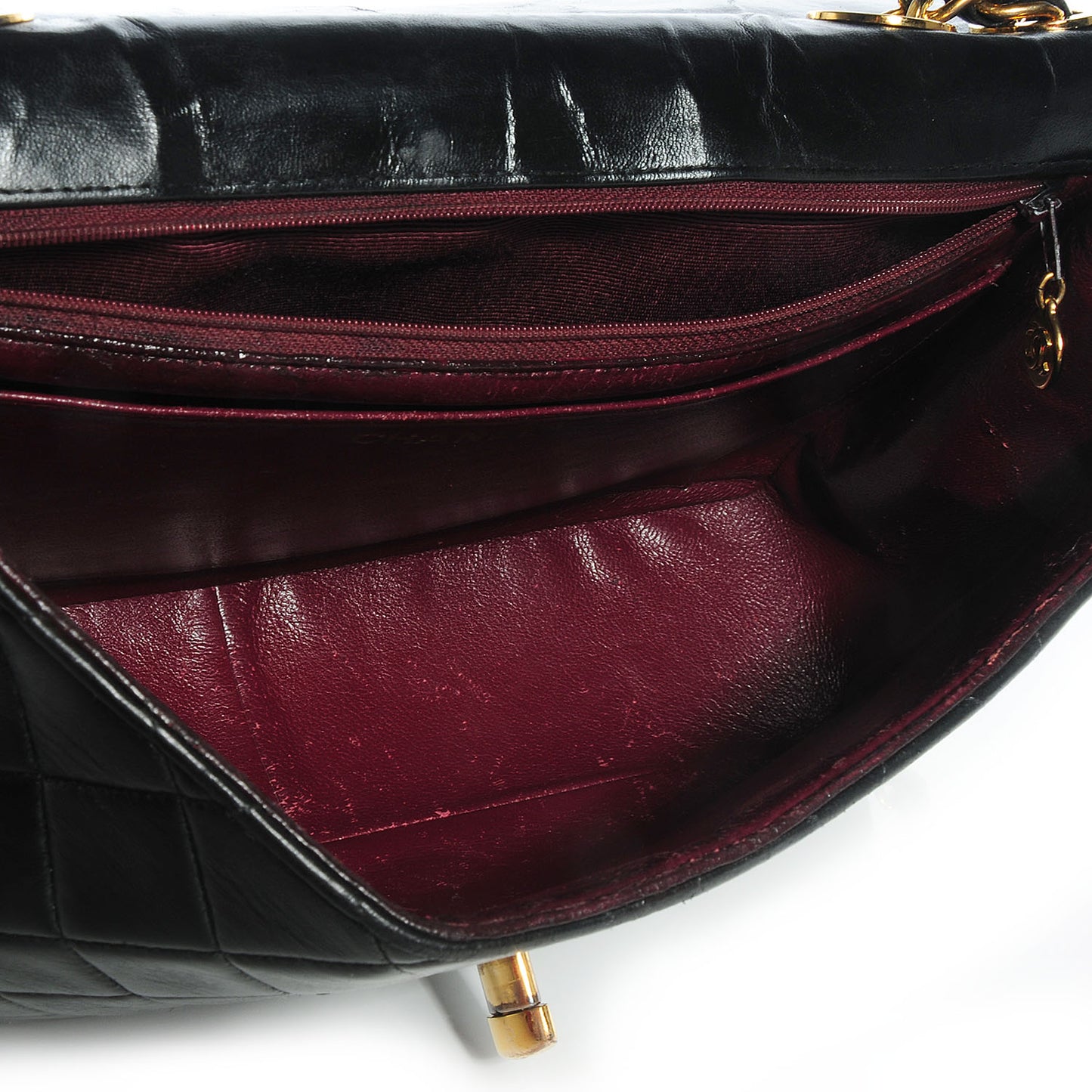 Lambskin Quilted Jumbo Flap Black