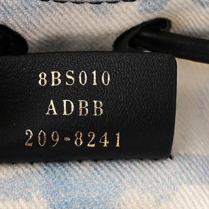 Fendi X JOSHUA VIDES Fabric Flower Clouds Embroidered Mini Mon Tresor Bucket Bag White Celeste Black 7 of 10