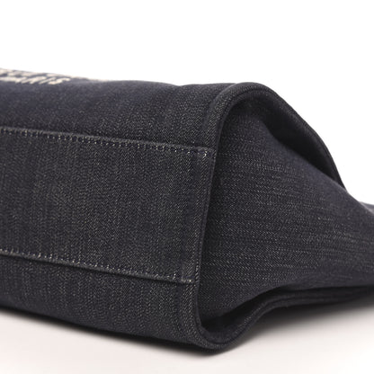 Chanel Denim Small Deauville Tote Dark Blue 9 of 11
