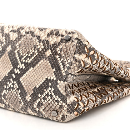 Alaia Snakeskin Laser Cut Mina Tote Neutral 10 of 10