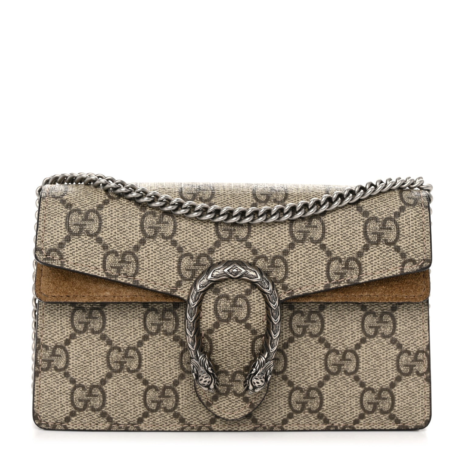 Gucci GG Supreme Monogram Super Mini Dionysus Shoulder Bag Taupe 1 of 12
