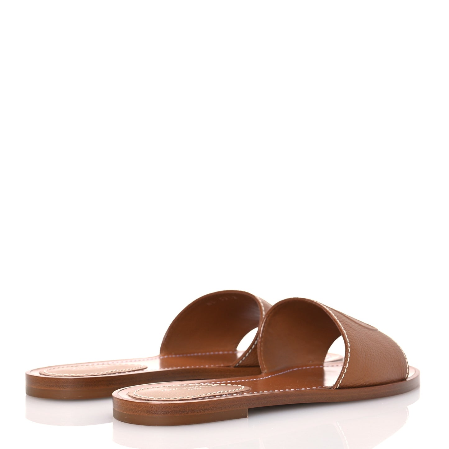 Calfskin Lock It Flat Mule 36 Cognac
