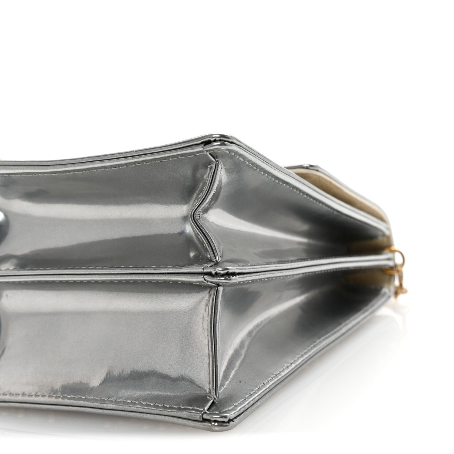 Christian Dior Metallic Calfskin Studded Vertical Diorama Silver 9 of 9