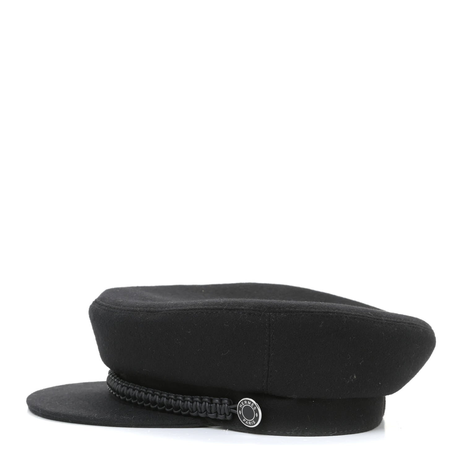 Hermes Cashmere Swift Braided Deauville Cap 58 Black 2 of 7