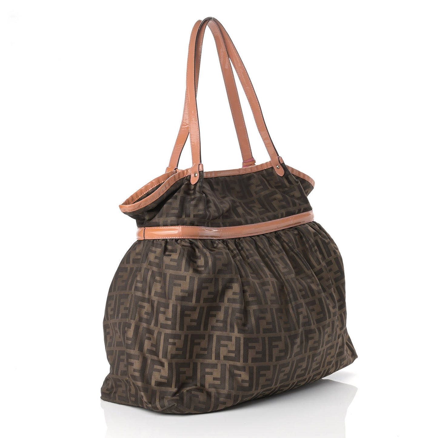 Nylon Patent Zucca Large Chef Shopper Tote Tobacco Pink