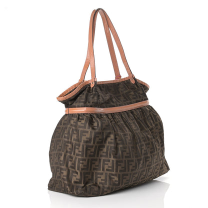 Fendi Nylon Patent Zucca Large Chef Shopper Tote Tobacco Pink 3 of 15