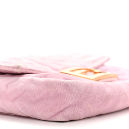 Fendi Velvet FF Embossed Mini Baguette Rosa Confetti 9 of 11