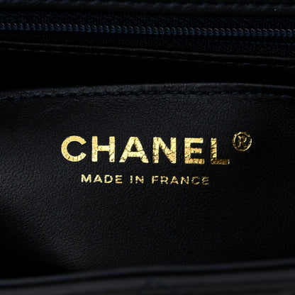 Chanel Iridescent Lambskin Quilted Mini Top Handle Rectangular Flap Dark Blue 6 of 11
