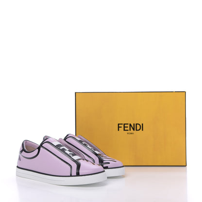 Fendi X JOSHUA VIDES Nappa Rockoclick Slip On Sneakers 38 Pink Xiloph White Black 10 of 10