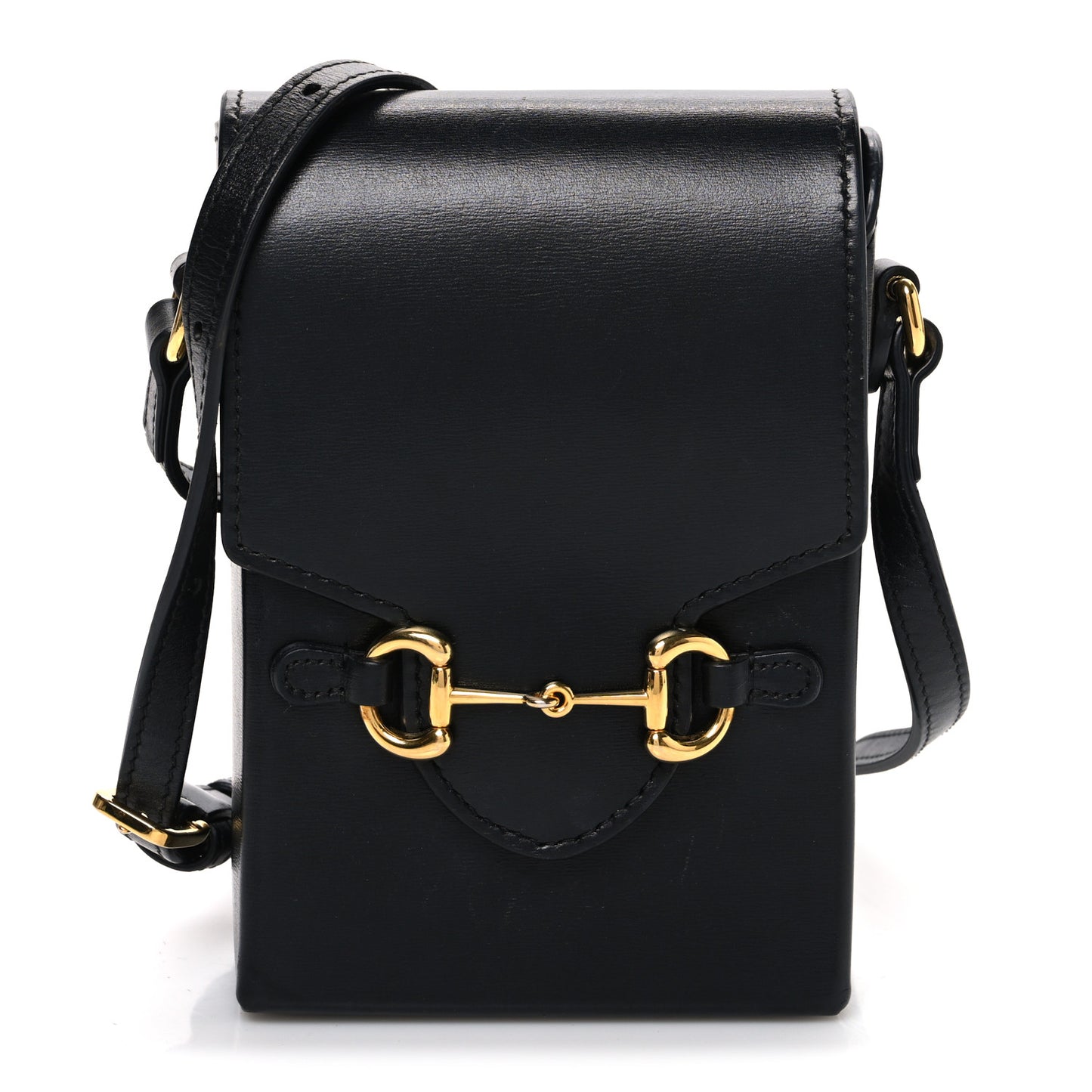 Boarded Plutone Calfskin Mini Horsebit 1955 Crossbody Bag Black