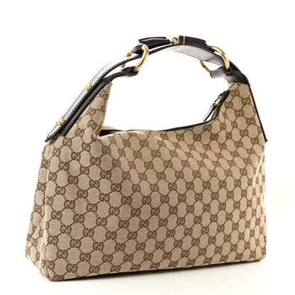 Gucci Monogram Medium Horsebit Chain Hobo Dark Brown 3 of 10