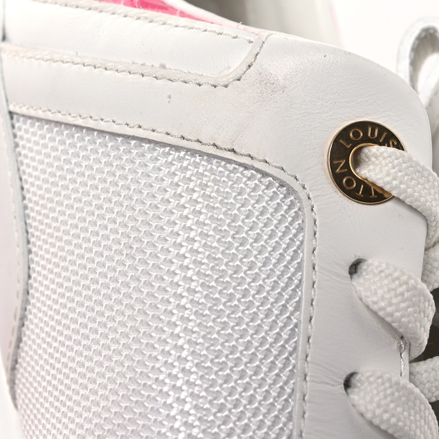 Louis Vuitton Calfskin Monogram Run Away Sneakers 38.5 White Pink 12 of 14