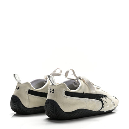 Balenciaga X PUMA Suede Distressed Speedcat Sneakers 41 White Black 5 of 9