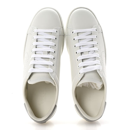 Gucci Calfskin Interlocking G Perforated Womens Ace Sneakers 37.5 White Grey Sky 2 of 10