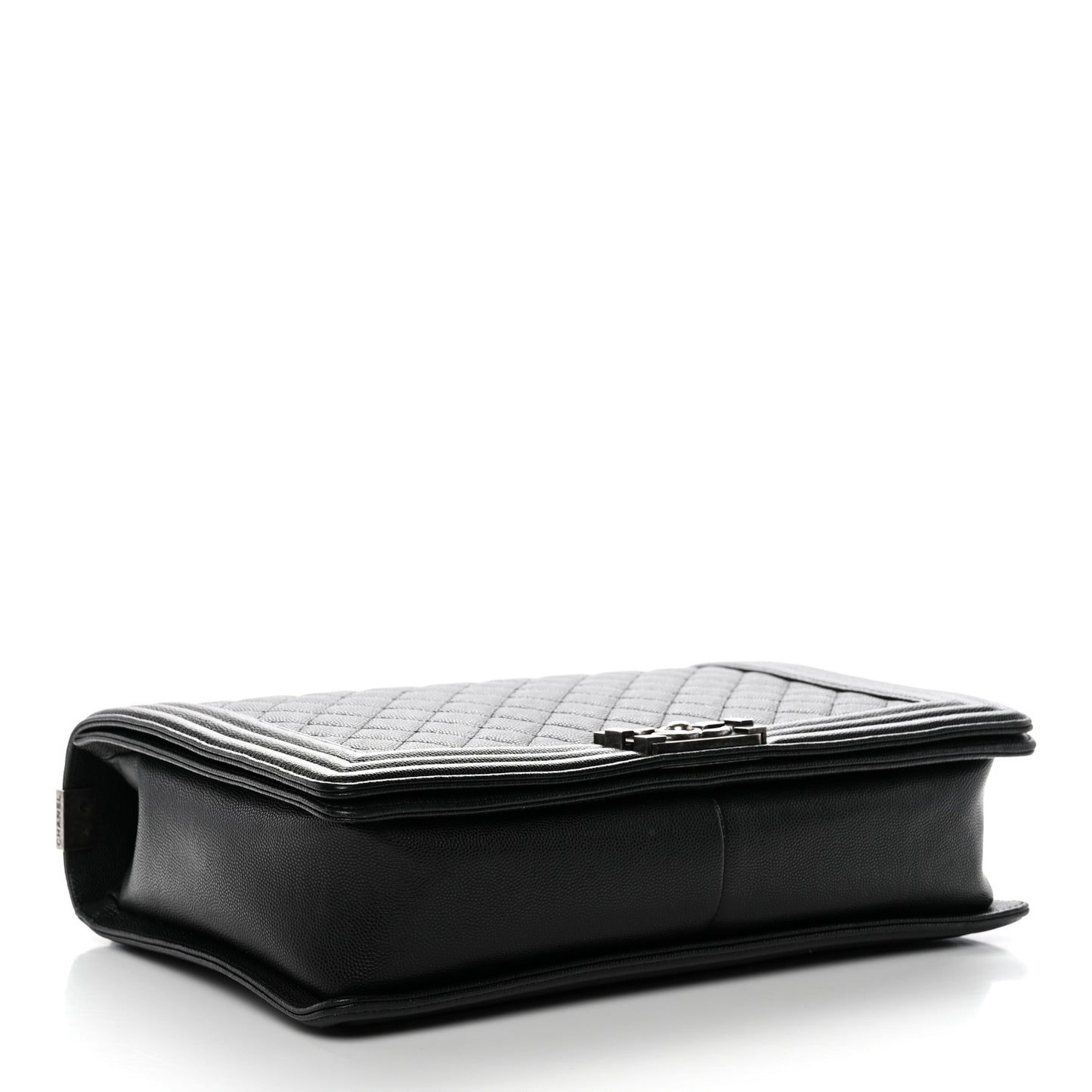Caviar Quilted Large Boy Flap Black Black