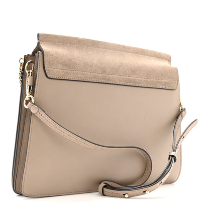 Chloe Calfskin Suede Medium Faye Shoulder Bag Motty Grey 3 of 16