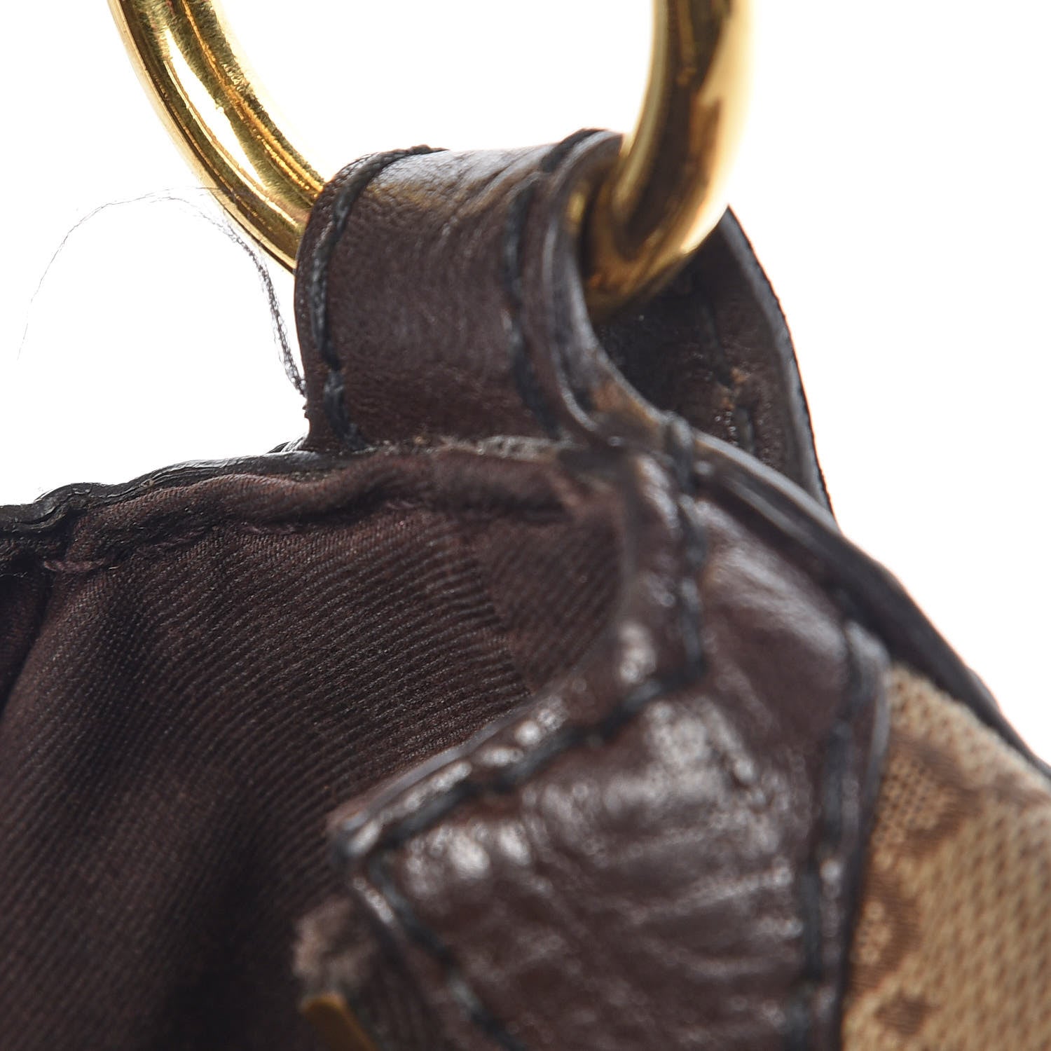Gucci Monogram Medium Jockey Hobo Dark Brown 6 of 12