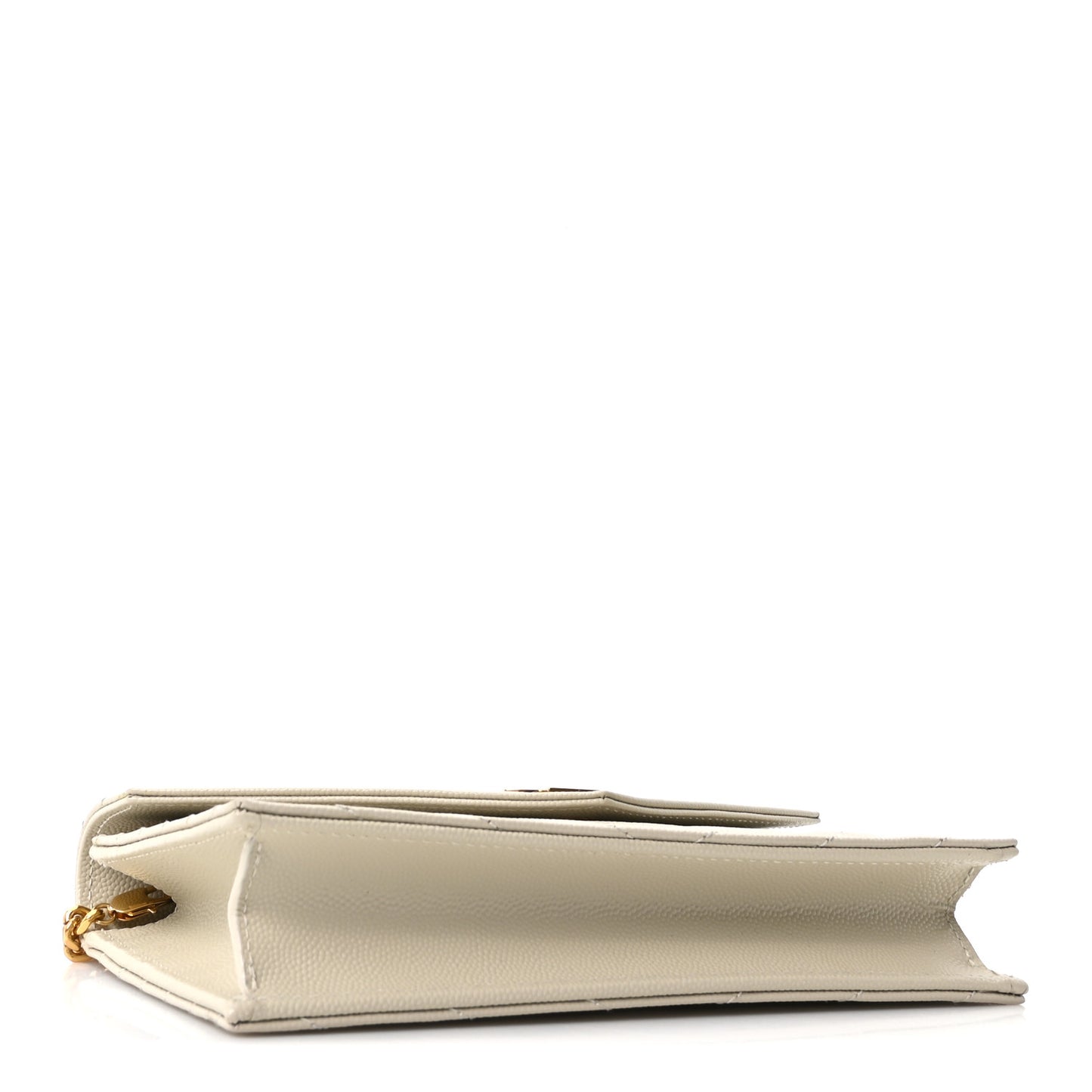 Grain De Poudre Matelasse Chevron Monogram Envelope Chain Wallet Crema Soft