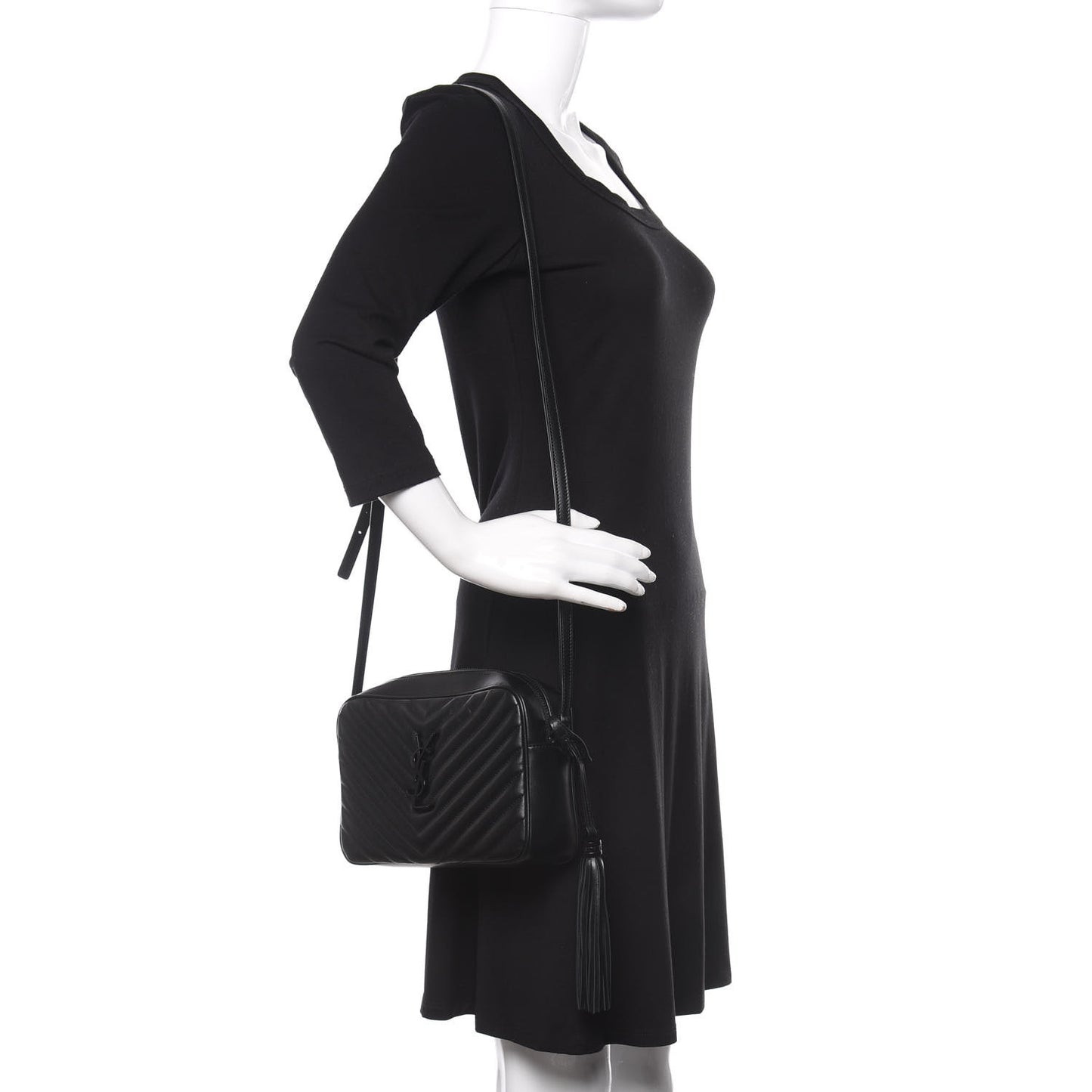 Calfskin Matelasse Monogram Lou Camera Bag Black