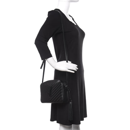 Saint Laurent Calfskin Matelasse Monogram Lou Camera Bag Black 2 of 9