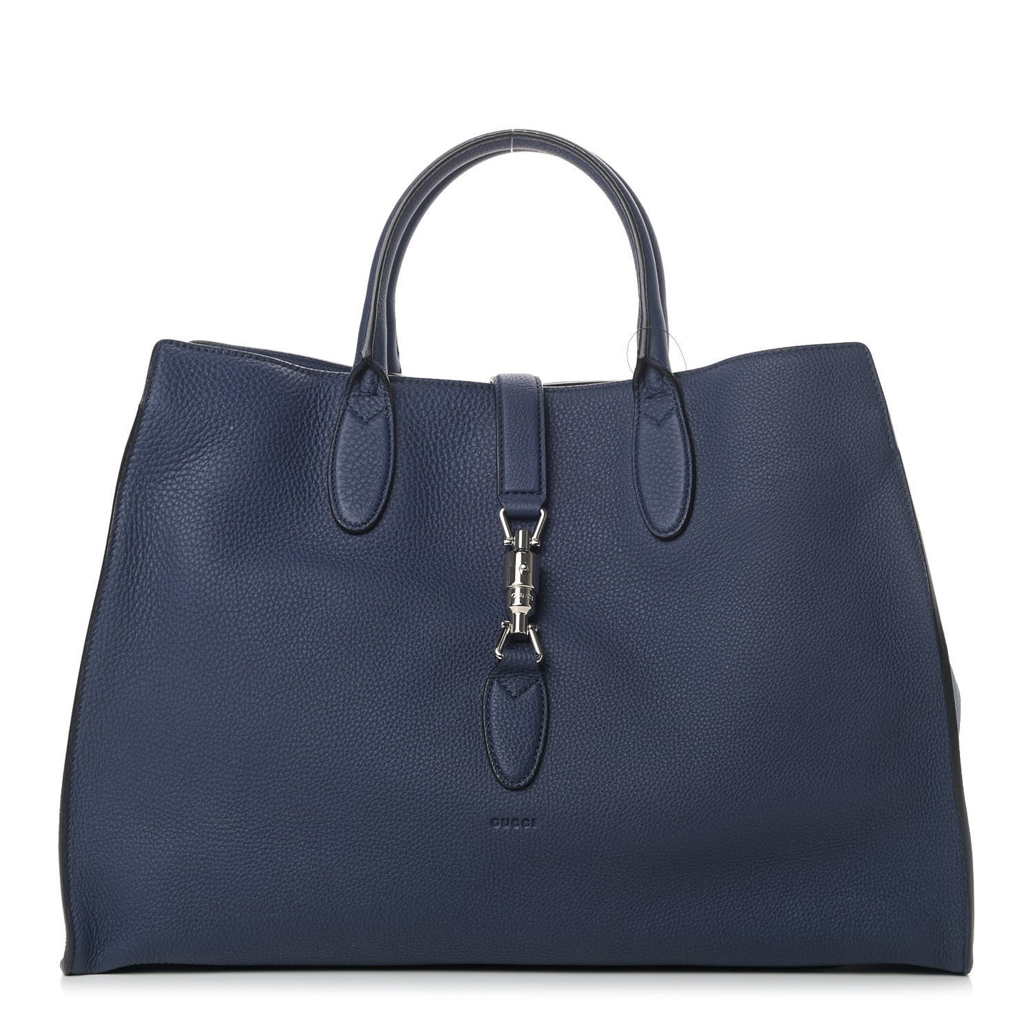 Soft Calfskin Medium Jackie Top Handle Bag Classic Blue Marine
