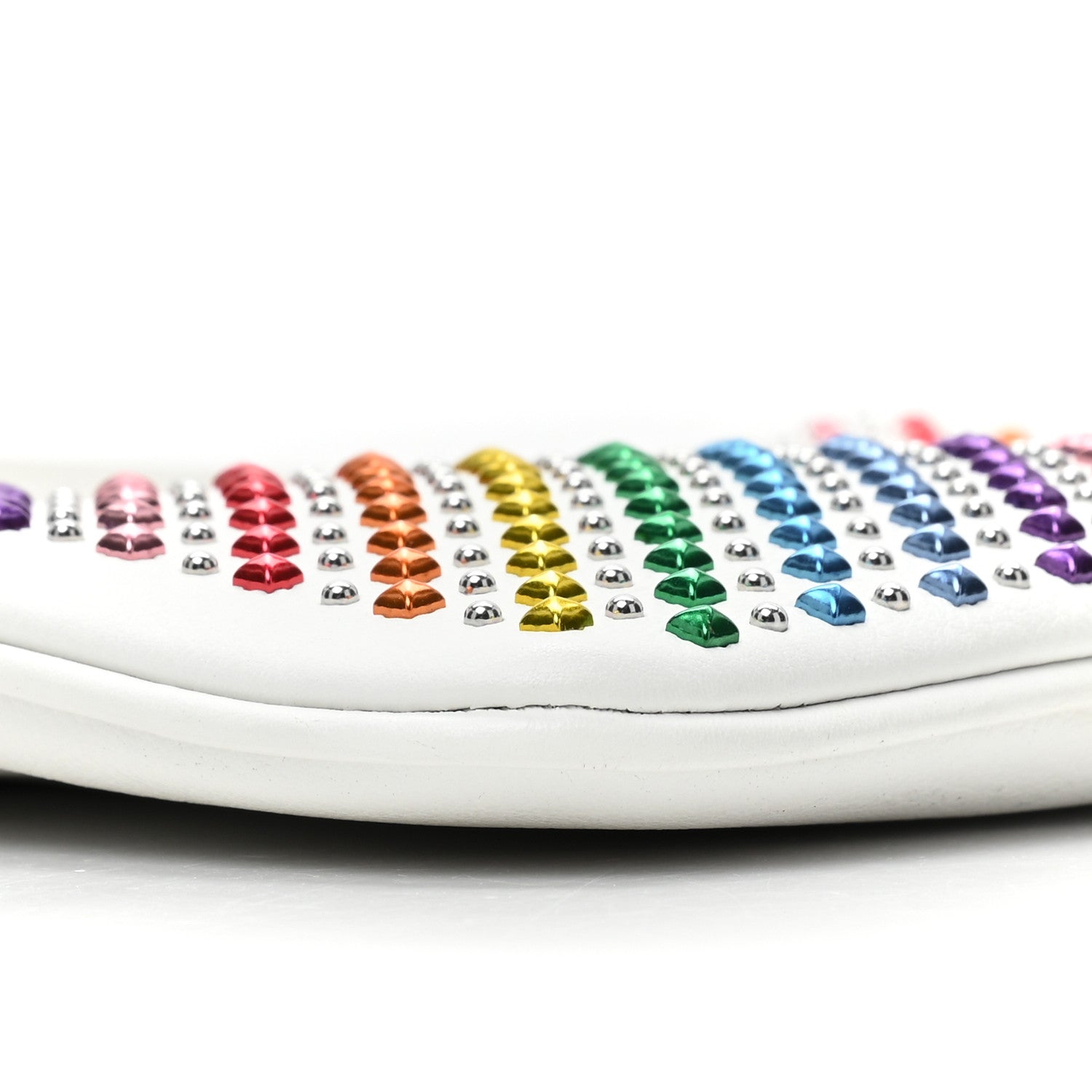 MCM Nappa Studded Medium Skyoptic Roboter Pouch White Multicolor 9 of 9