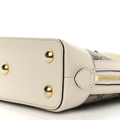 Gucci GG Supreme Monogram Azalea Calfskin Small Horsebit 1955 Top Handle Bag Beige Ebony Mystic White 10 of 15