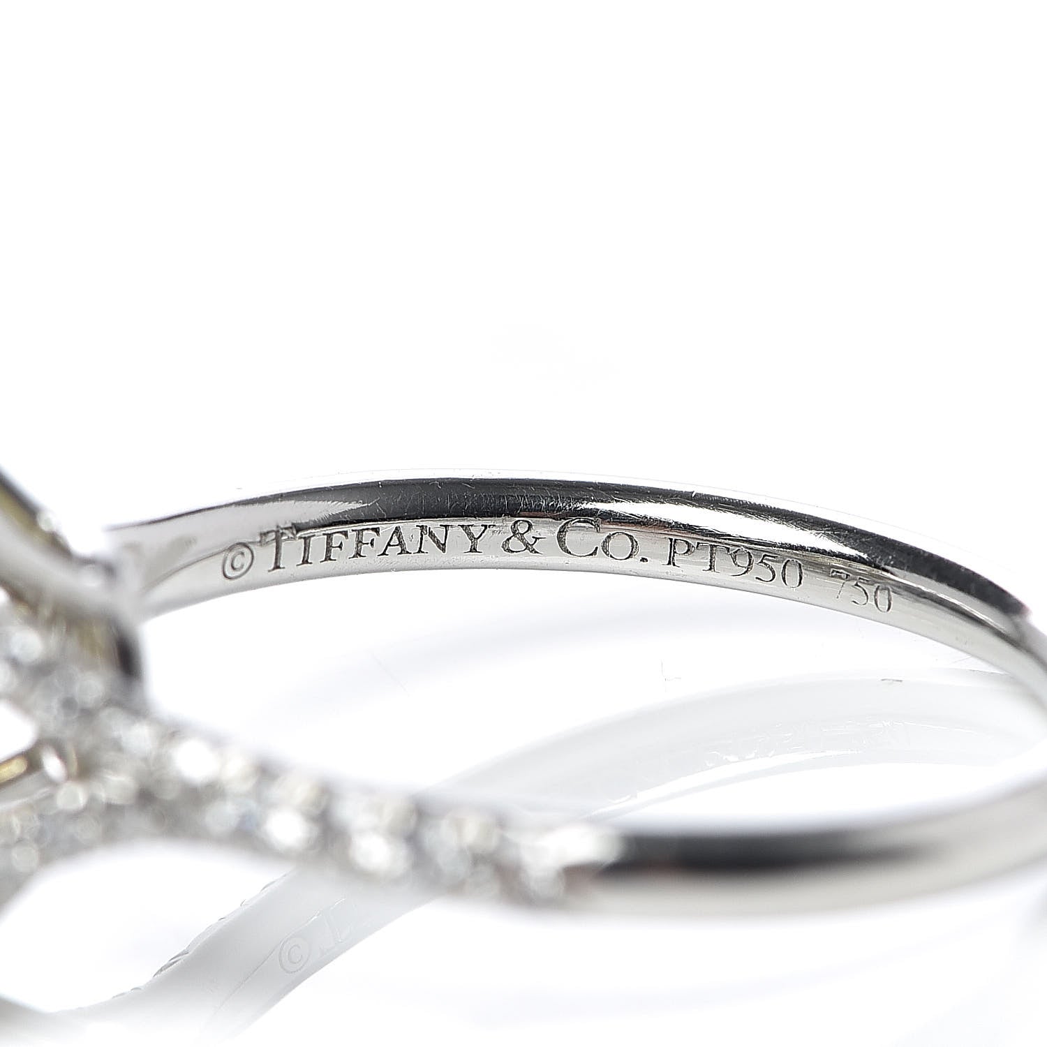 Tiffany Platinum 18K Yellow Gold Fancy Yellow Diamond Soleste Engagement Ring 53 6.25 5 of 5