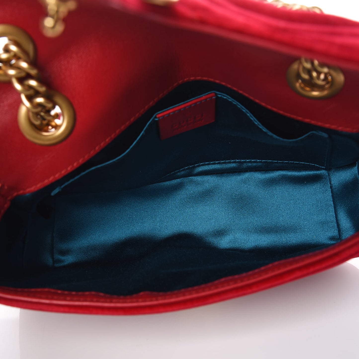 Velvet Matelasse Mini GG Marmont Shoulder Bag Hibiscus Red