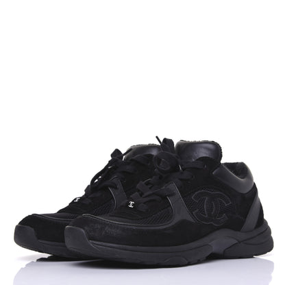 Chanel Toile Suede Calfskin CC Sneakers 39 Black 2 of 11